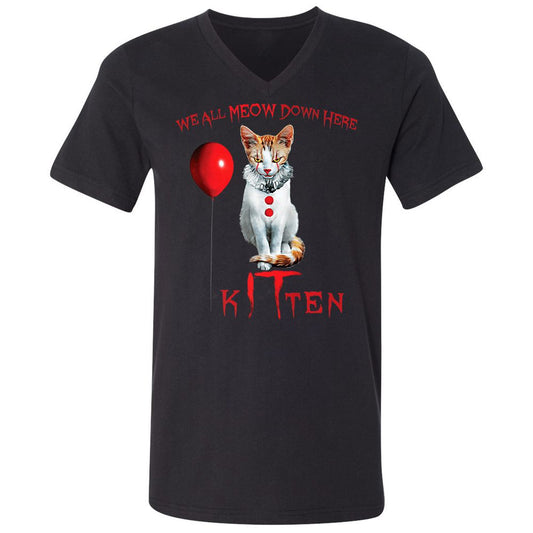 Unisex V-Neck T-Shirt - TNHZ7U8B - Black - 1