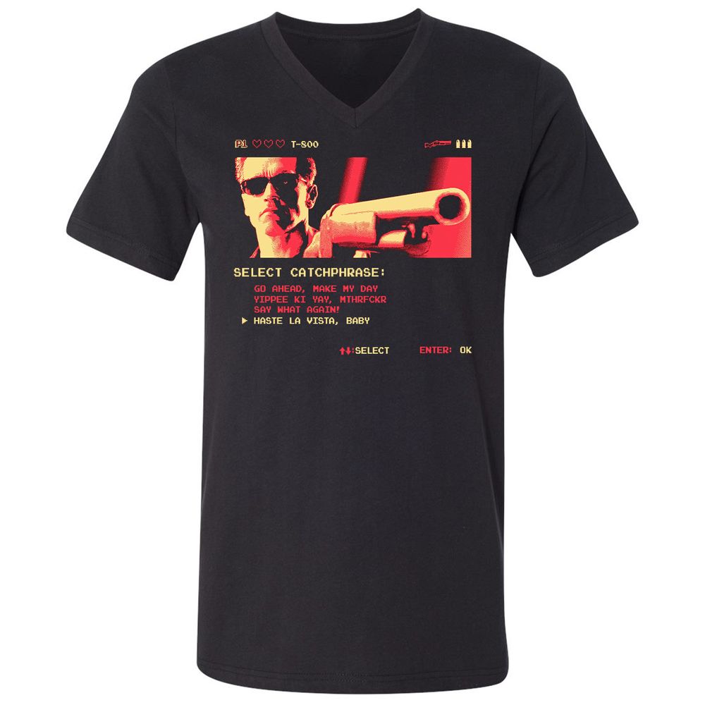 Unisex V-Neck T-Shirt - RWB5KSLR - Black - 1