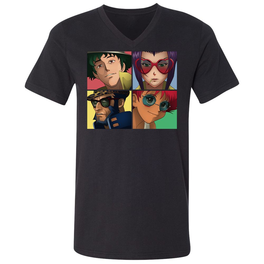Unisex V-Neck T-Shirt - JGVQJMP5 - Black - 1