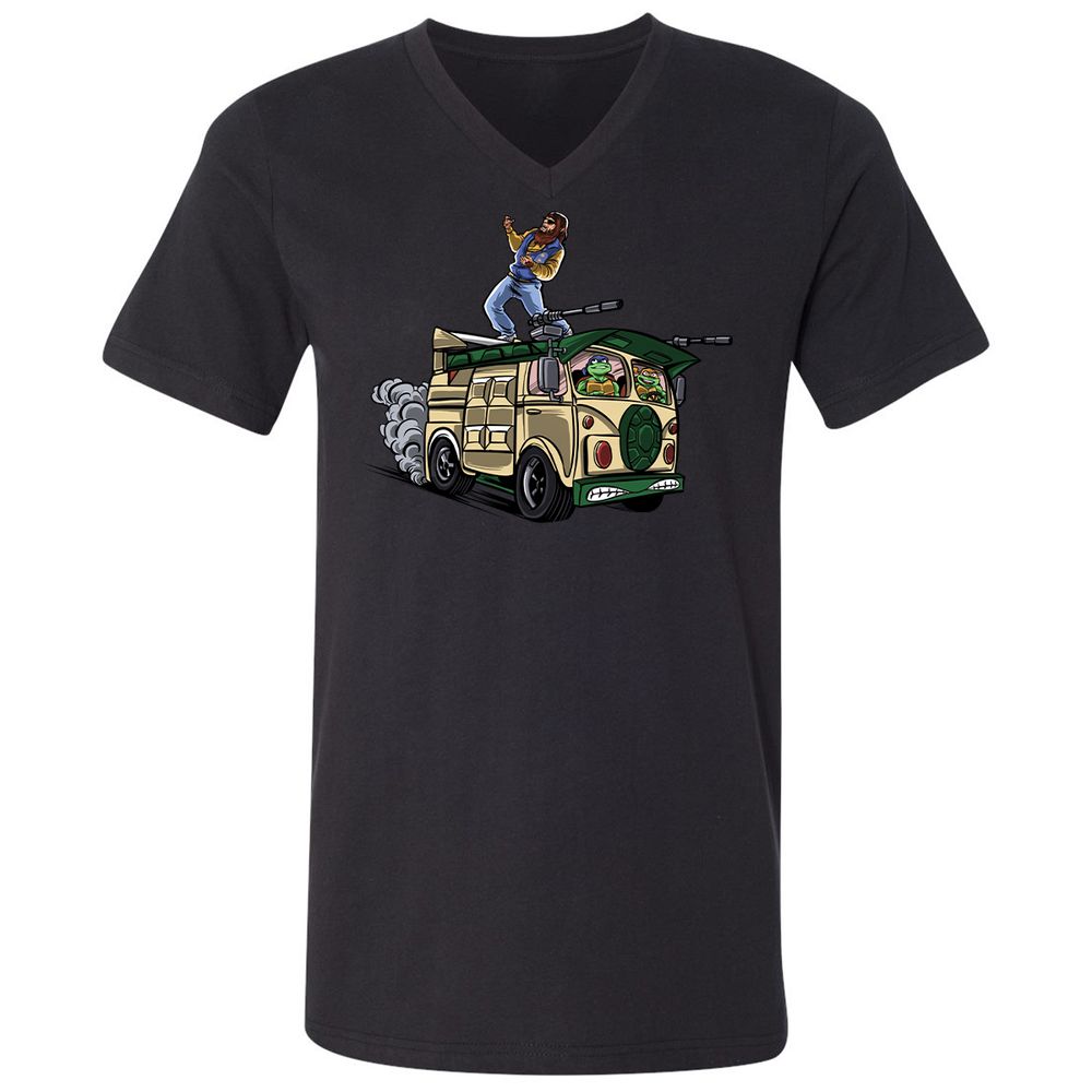 Unisex V-Neck T-Shirt - EYEQUJ66 - Black - 1