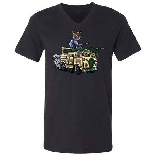 Unisex V-Neck T-Shirt - EYEQUJ66 - Black - 1