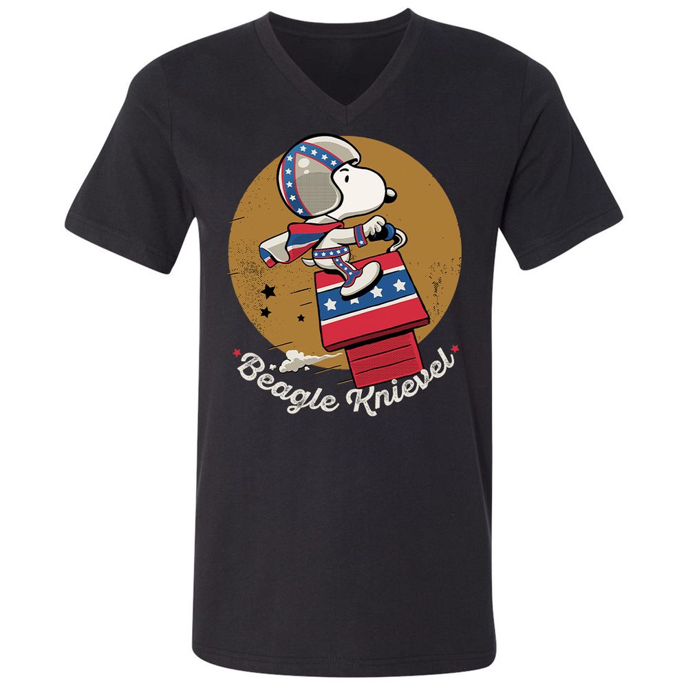 Unisex V-Neck T-Shirt - K614P9HG - Black - 1