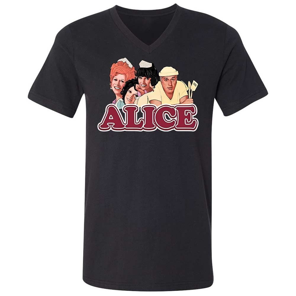 Unisex V-Neck T-Shirt - 3WGYFJZS - Black - 1