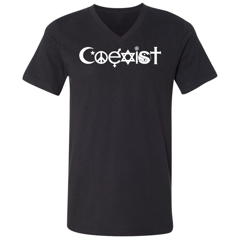 Unisex V-Neck T-Shirt - JYPD81KW - Black - 1