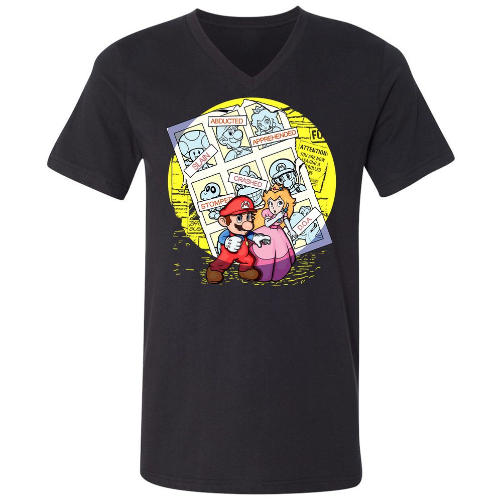 Unisex V-Neck T-Shirt - 6A8GYGWW - Black - 1