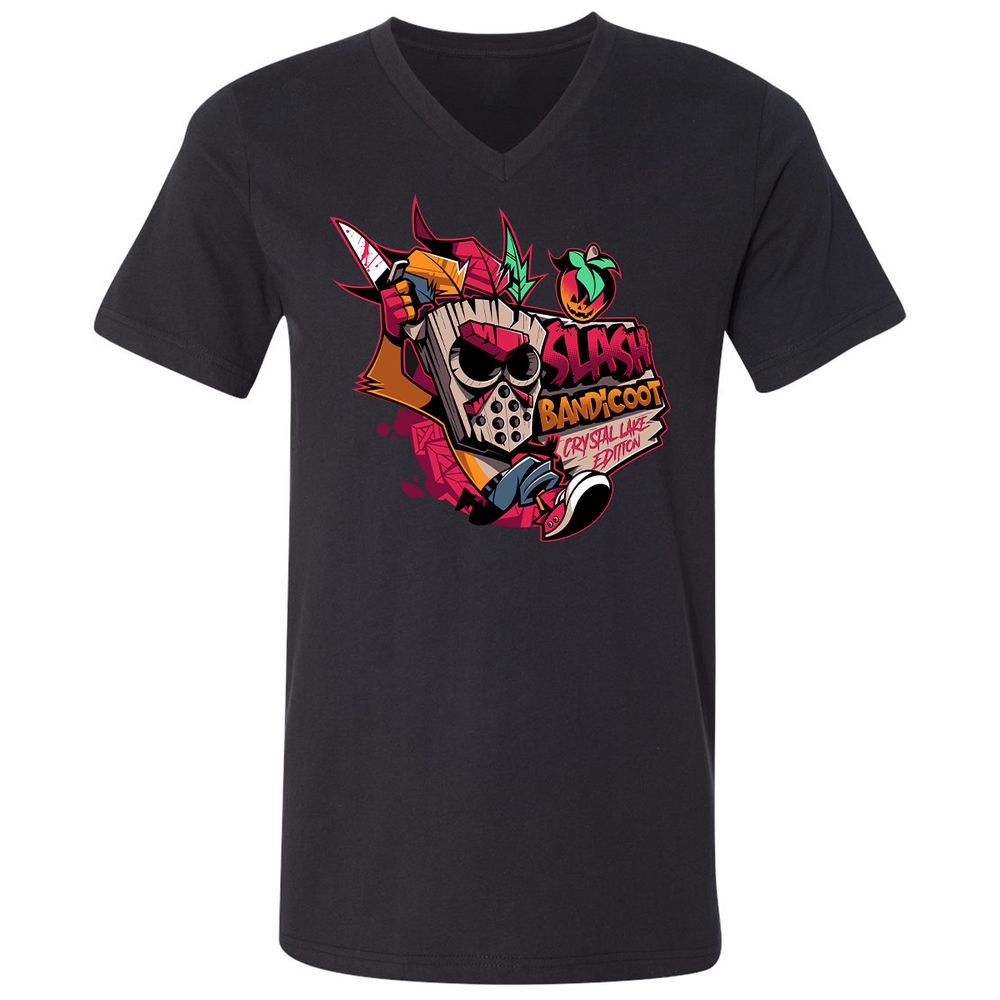 Unisex V-Neck T-Shirt - 9KWYY1KK - Black - 1