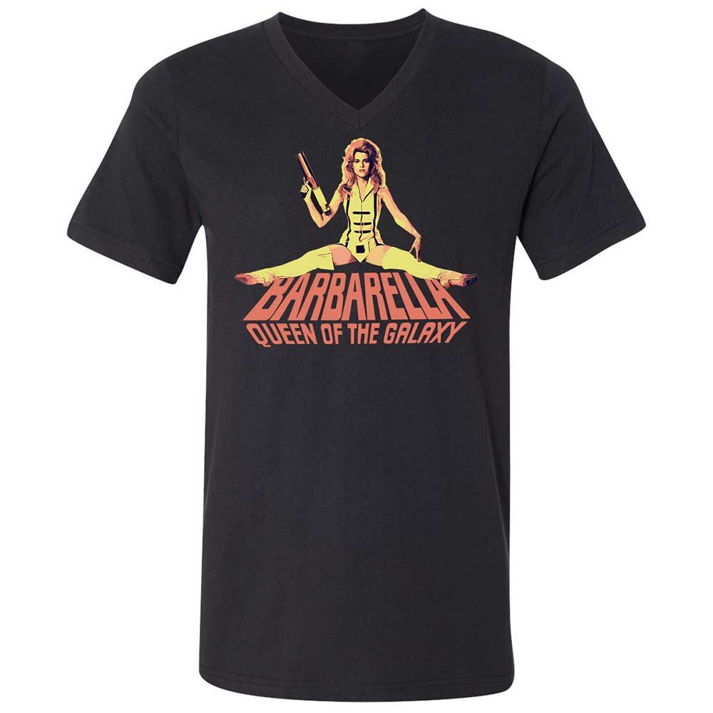 Unisex V-Neck T-Shirt - B485ZA3H - Black - 1