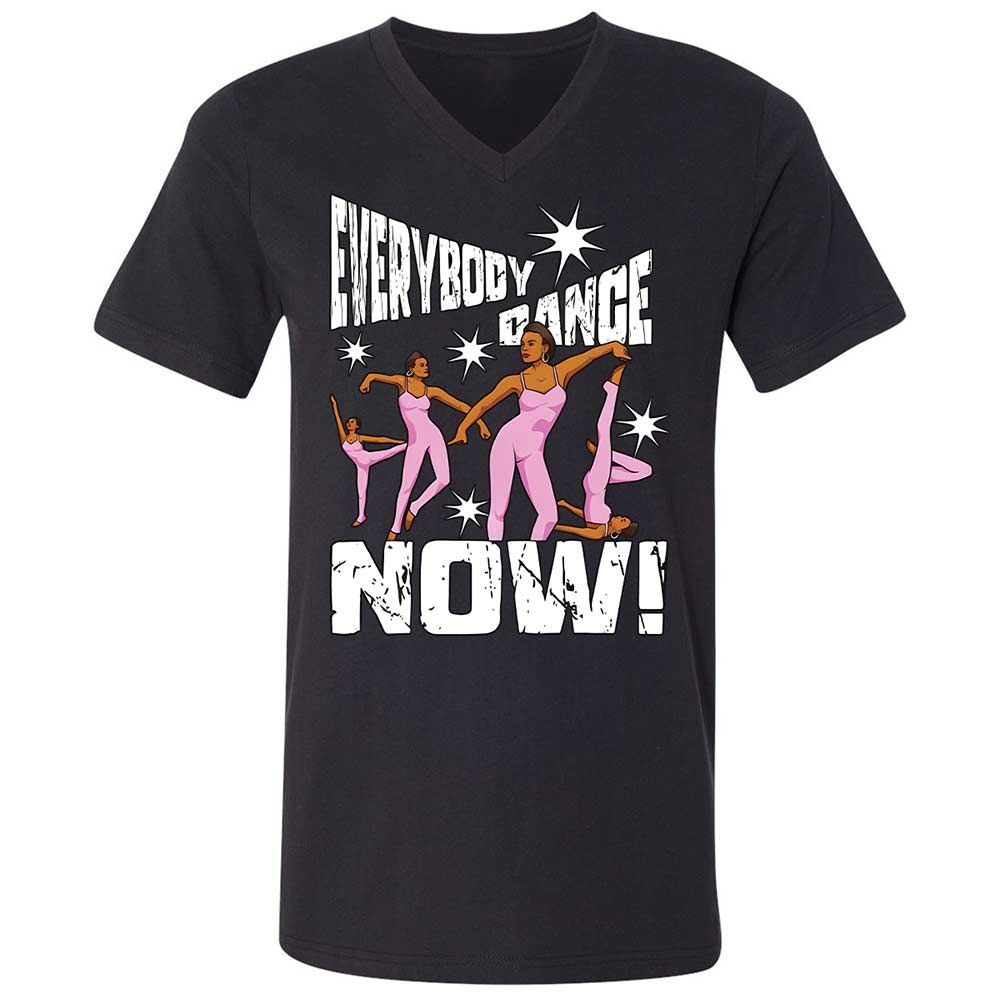 Unisex V-Neck T-Shirt - 9KWT5MVW - Black - 1