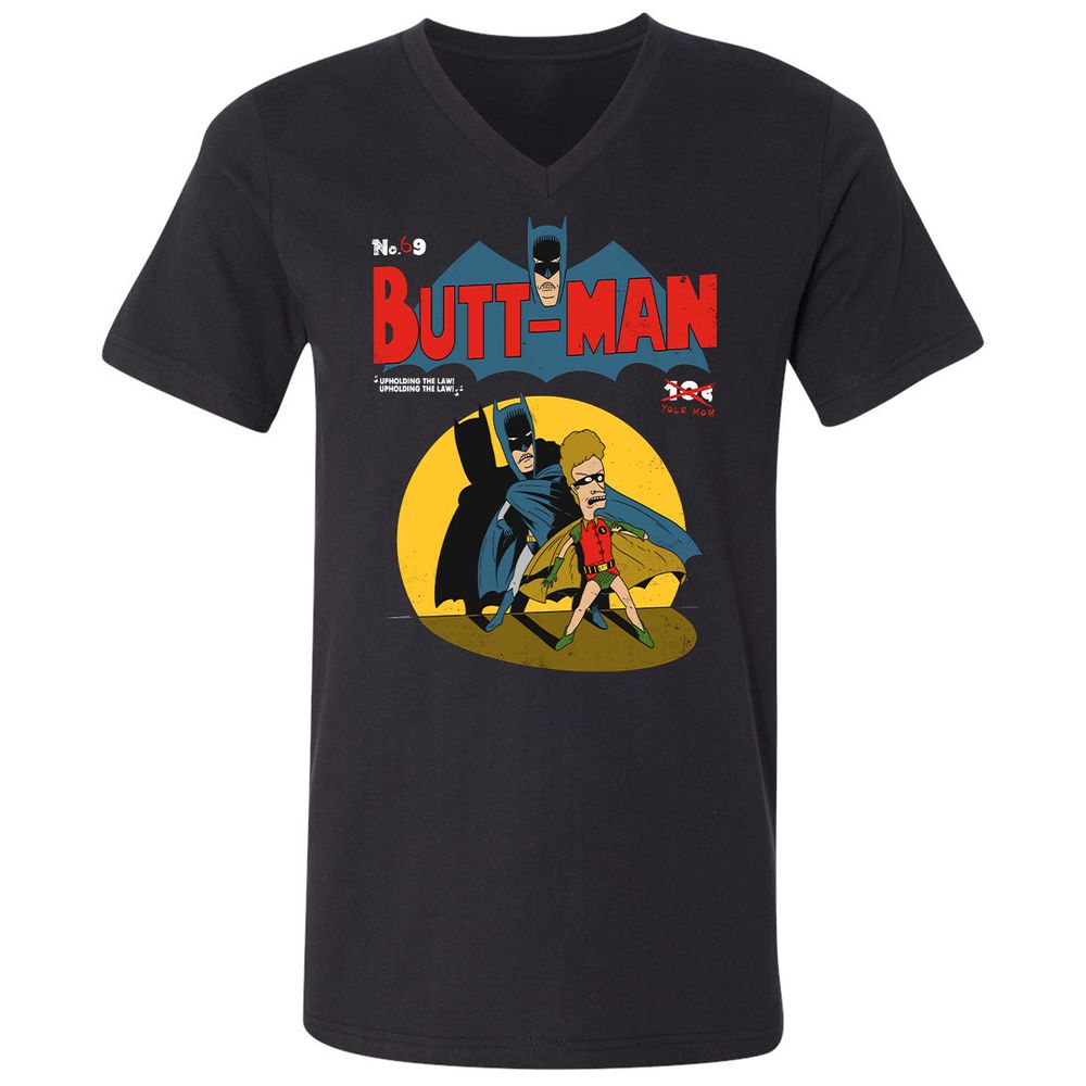 Unisex V-Neck T-Shirt - EC6VPG3K - Black - 1