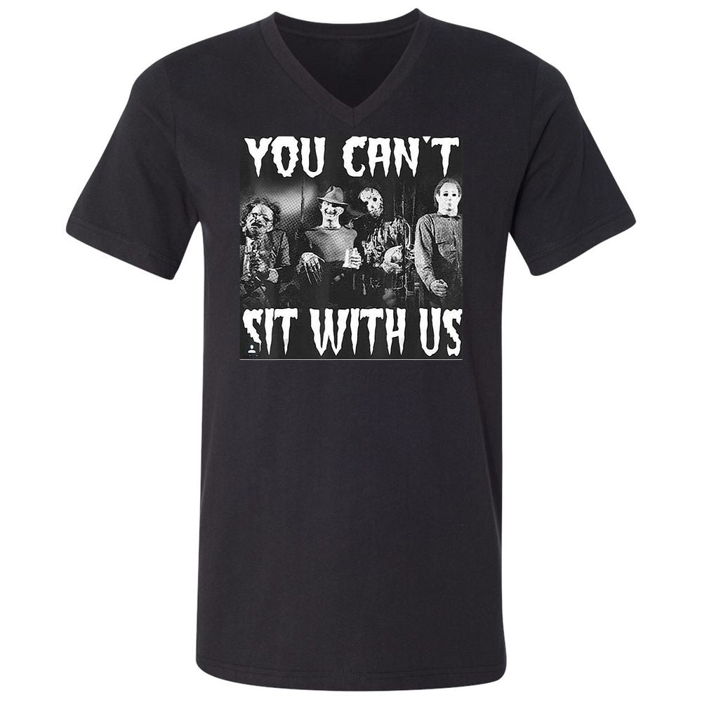 Unisex V-Neck T-Shirt - DNK2J5Q8 - Black - 1