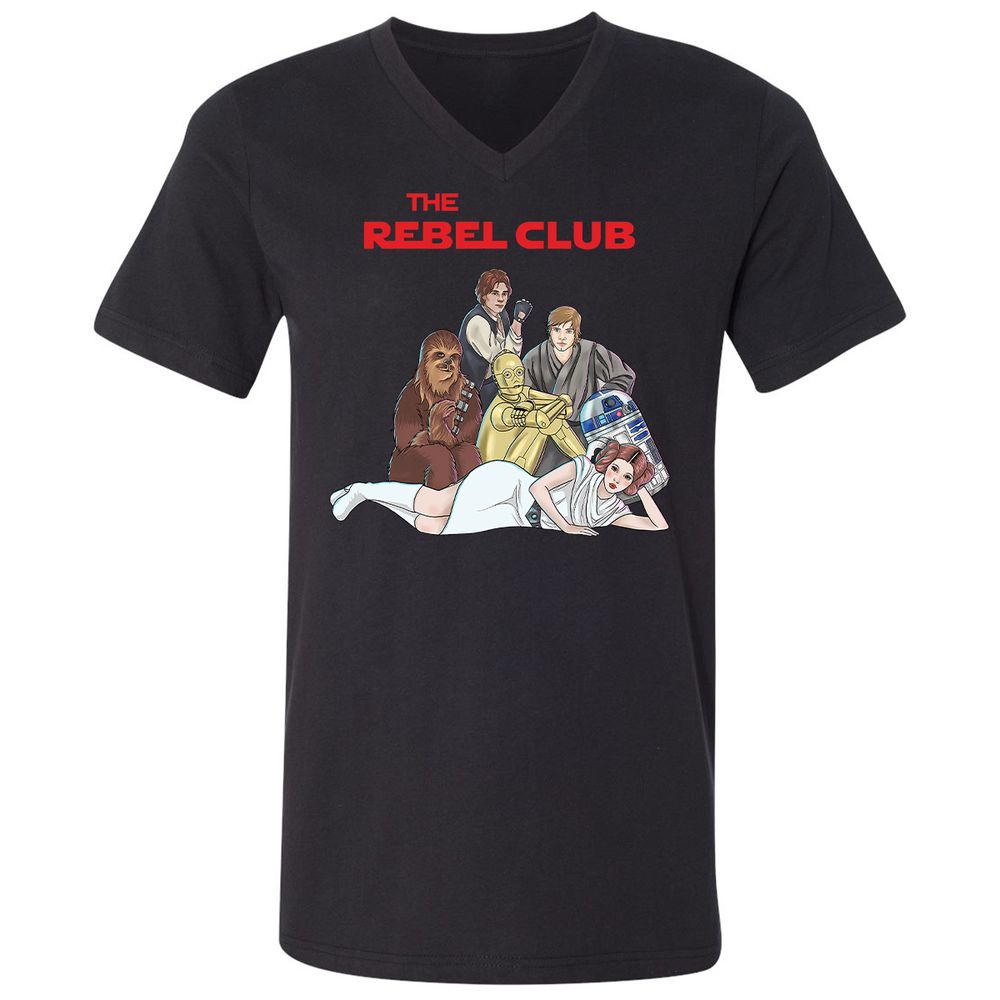 Unisex V-Neck T-Shirt - L9E5HNHR - Black - 1