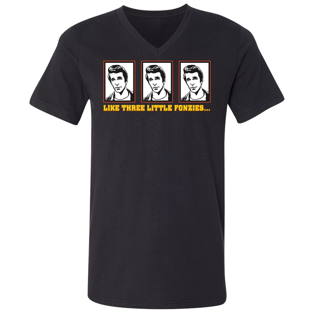 Unisex V-Neck T-Shirt - 62GSQDCQ - Black - 1