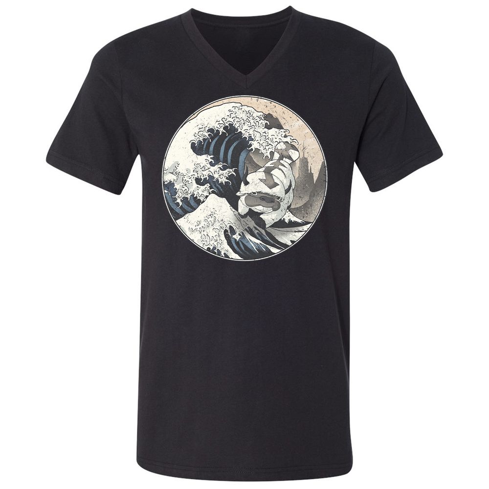 Unisex V-Neck T-Shirt - 12XQEJCS - Black - 1