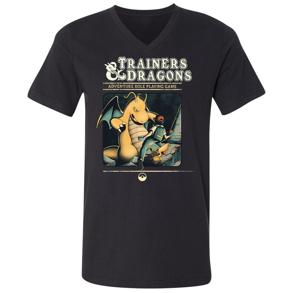 Unisex V-Neck T-Shirt - VHWZBAR7 - Black - 1