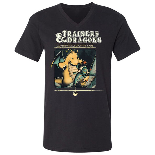 Unisex V-Neck T-Shirt - VHWZBAR7 - Black - 1