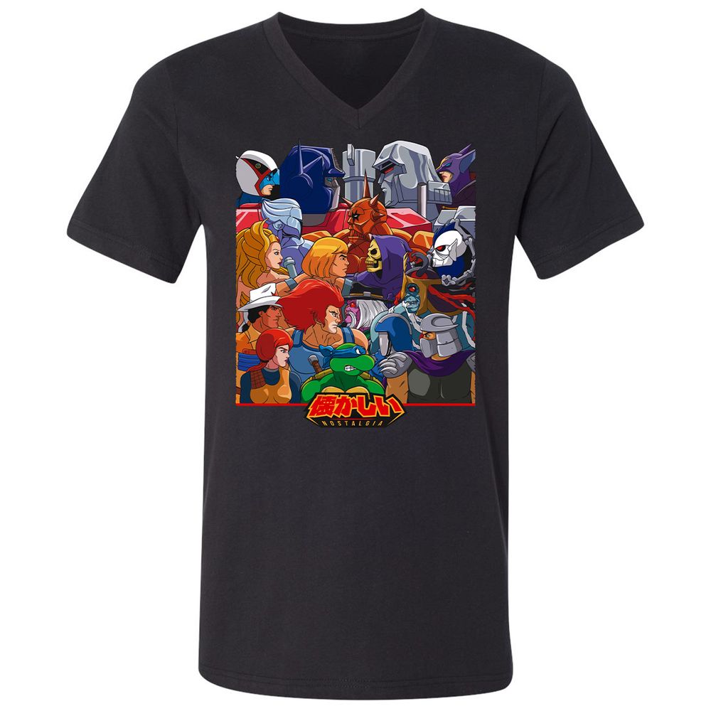 Unisex V-Neck T-Shirt - RGPYEBFQ - Black - 1