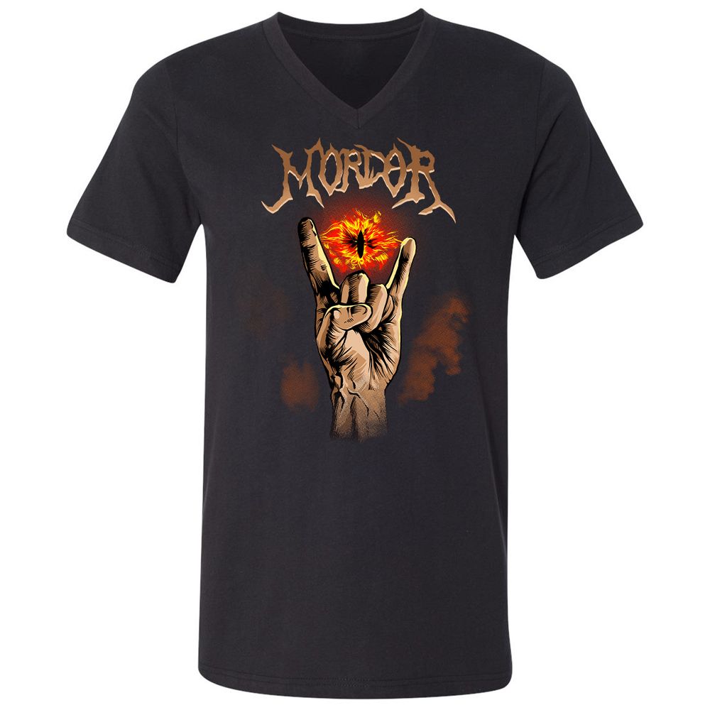 Unisex V-Neck T-Shirt - CK64JZ3K - Black - 1