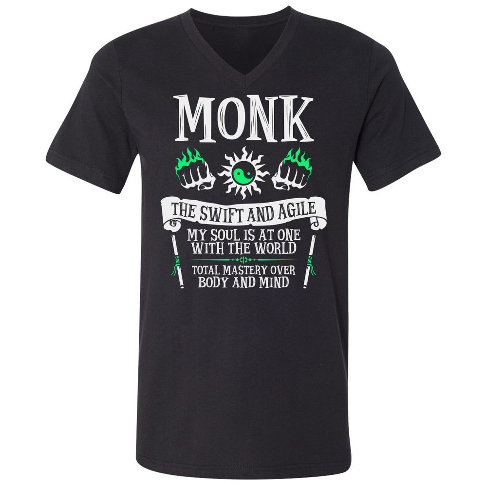 Unisex V-Neck T-Shirt - QE2W3AGY - Black - 1