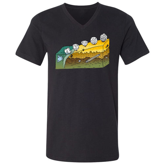 Unisex V-Neck T-Shirt - 4EH3C291 - Black - 1