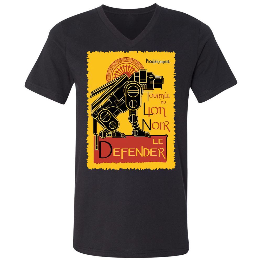Unisex V-Neck T-Shirt - 4RLULENJ - Black - 1