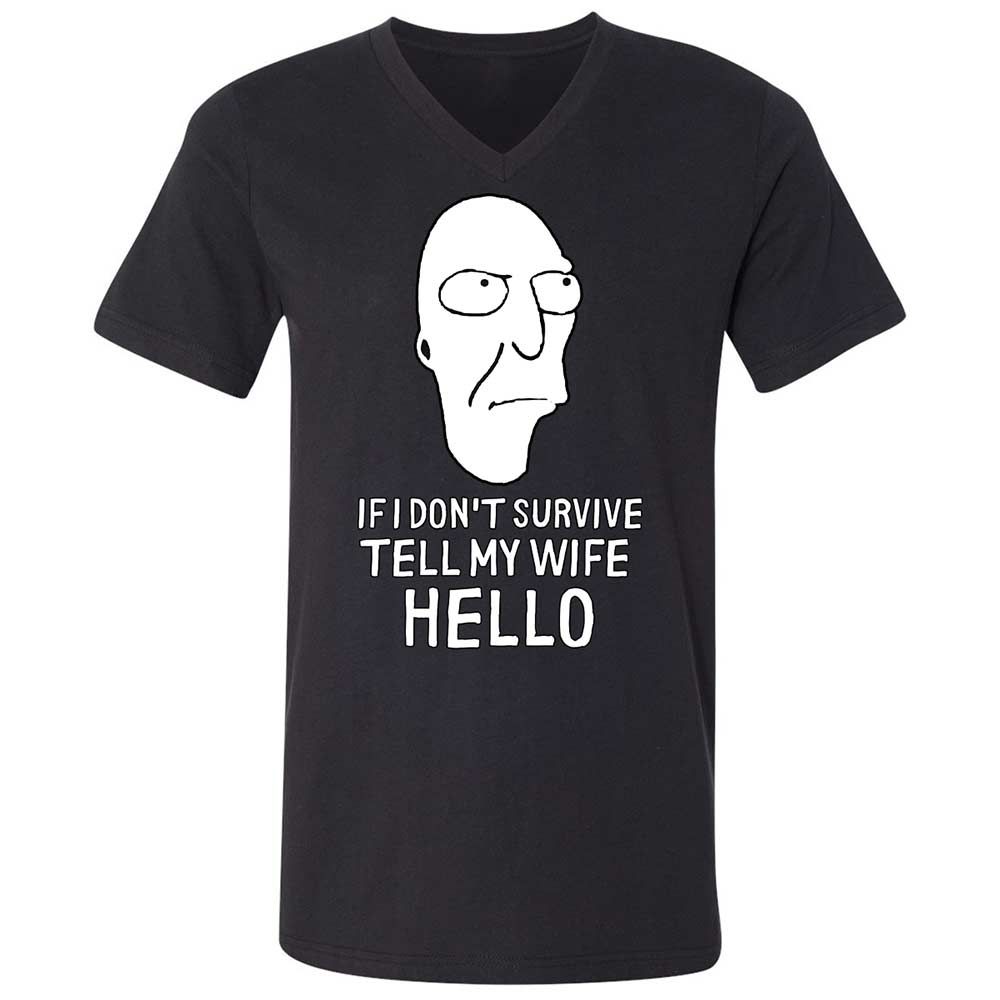 Unisex V-Neck T-Shirt - 25D3E6YT - Black - 1