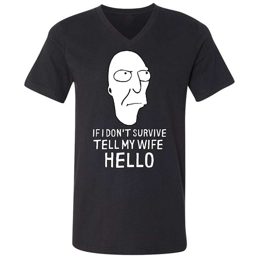 Unisex V-Neck T-Shirt - 25D3E6YT - Black - 1