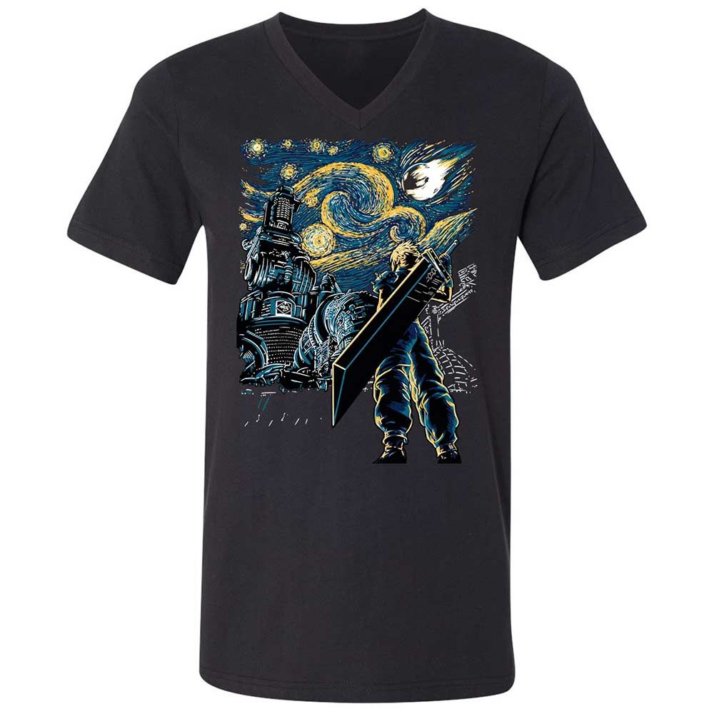 Unisex V-Neck T-Shirt - BH7BAXPF - Black - 1