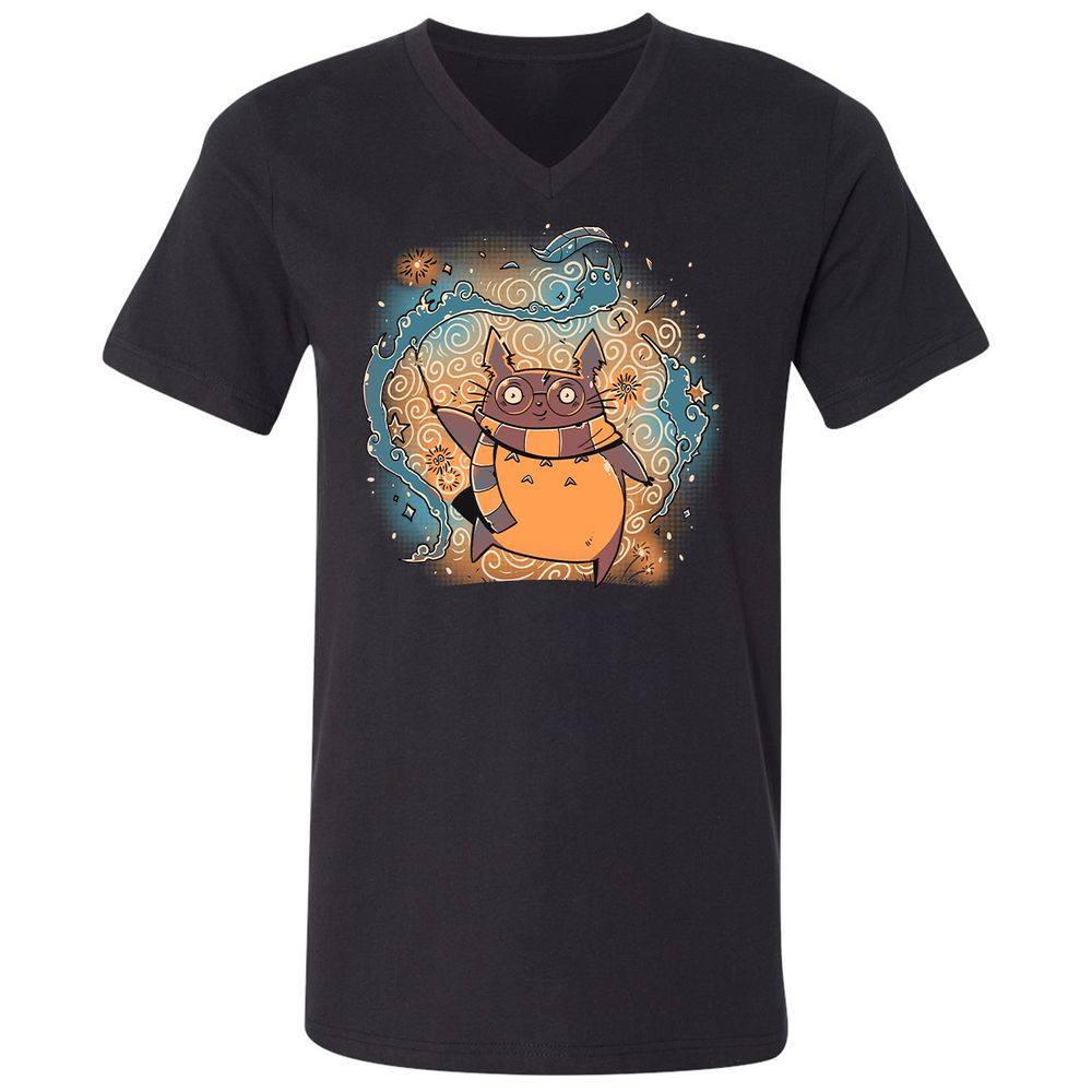 Unisex V-Neck T-Shirt - 5K4QAN57 - Black - 1