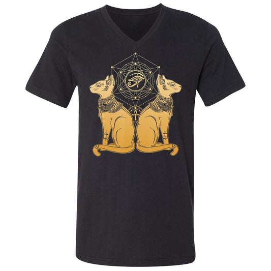 Unisex V-Neck T-Shirt - VLDGSY9W - Black - 1