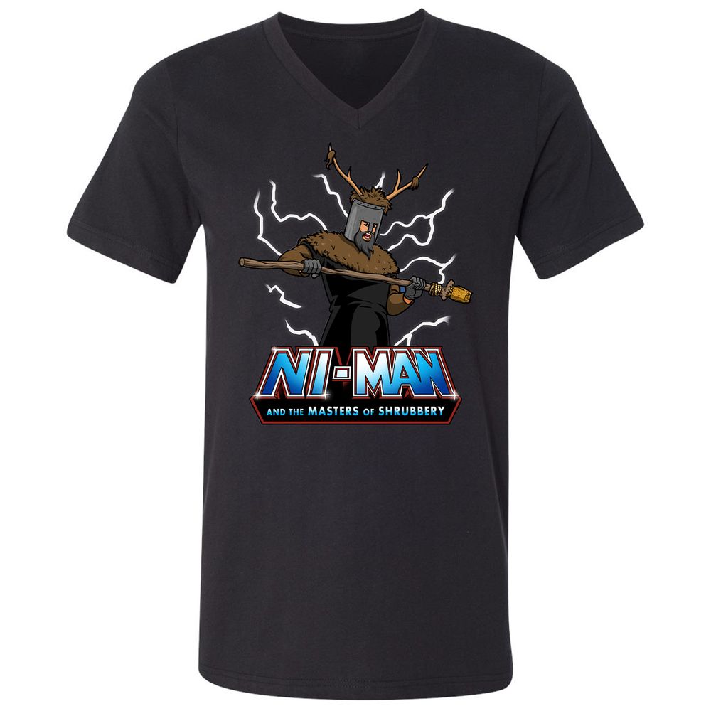 Unisex V-Neck T-Shirt - 64VUDE9F - Black - 1