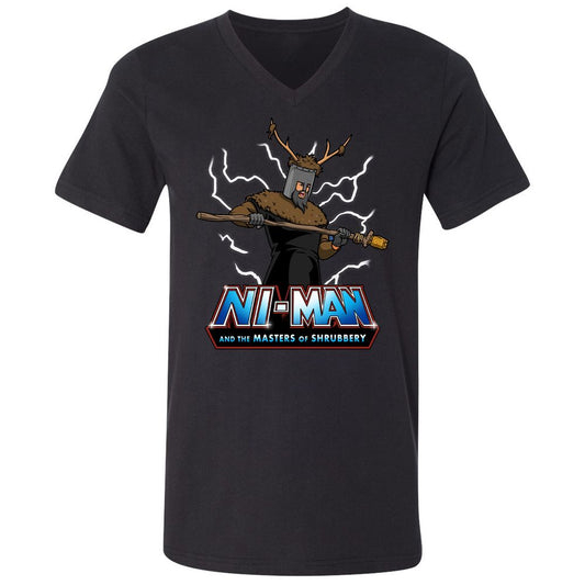 Unisex V-Neck T-Shirt - 64VUDE9F - Black - 1