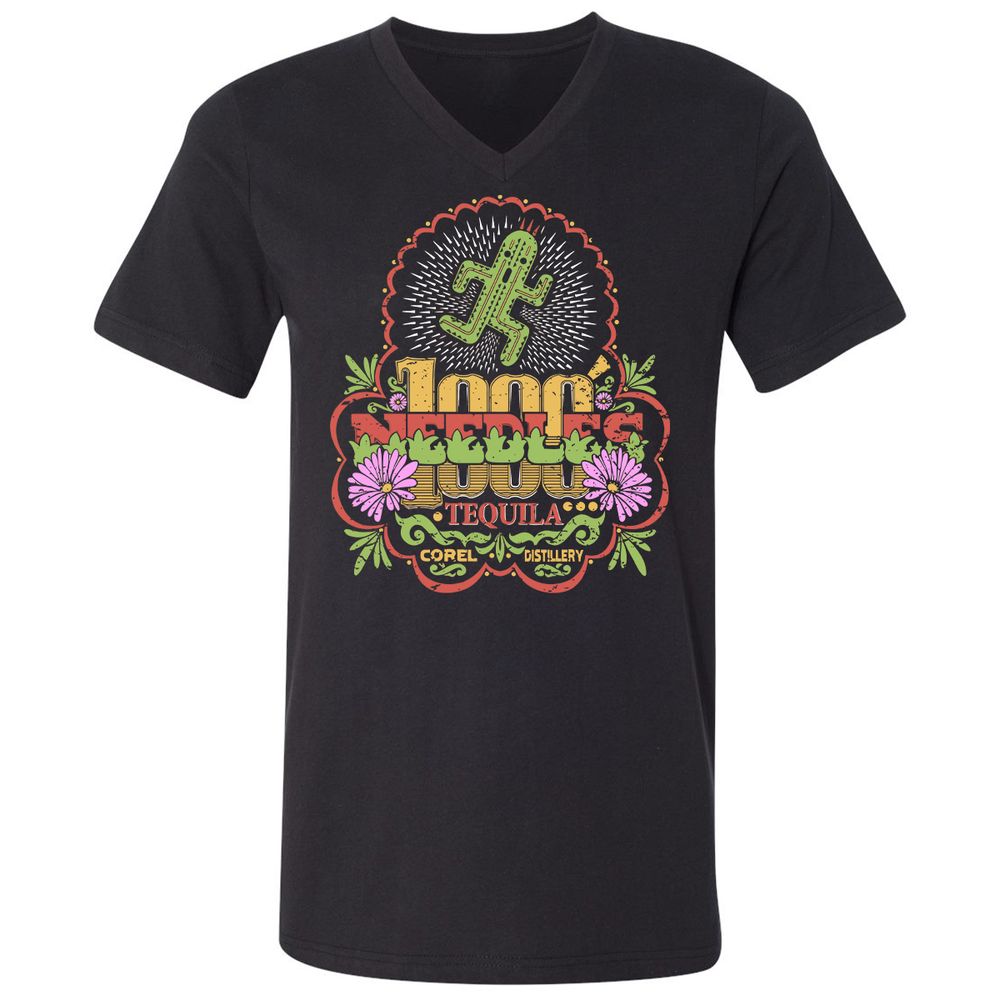 Unisex V-Neck T-Shirt - P3GC83UP - Black - 1