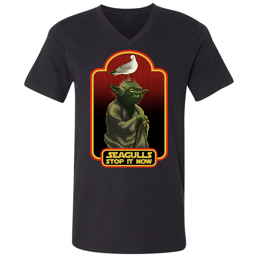 Unisex V-Neck T-Shirt - QD28C1QL - Black - 1