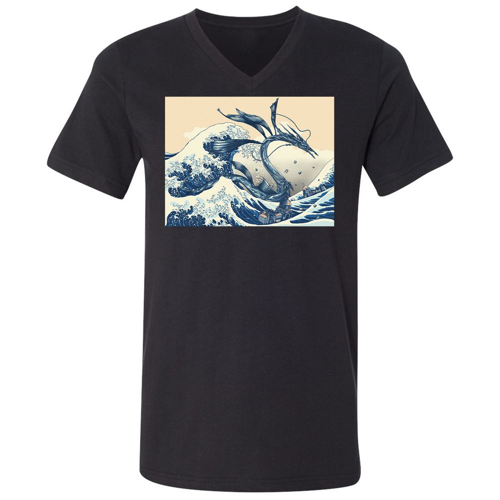 Unisex V-Neck T-Shirt - 6ASM7XRS - Black - 1