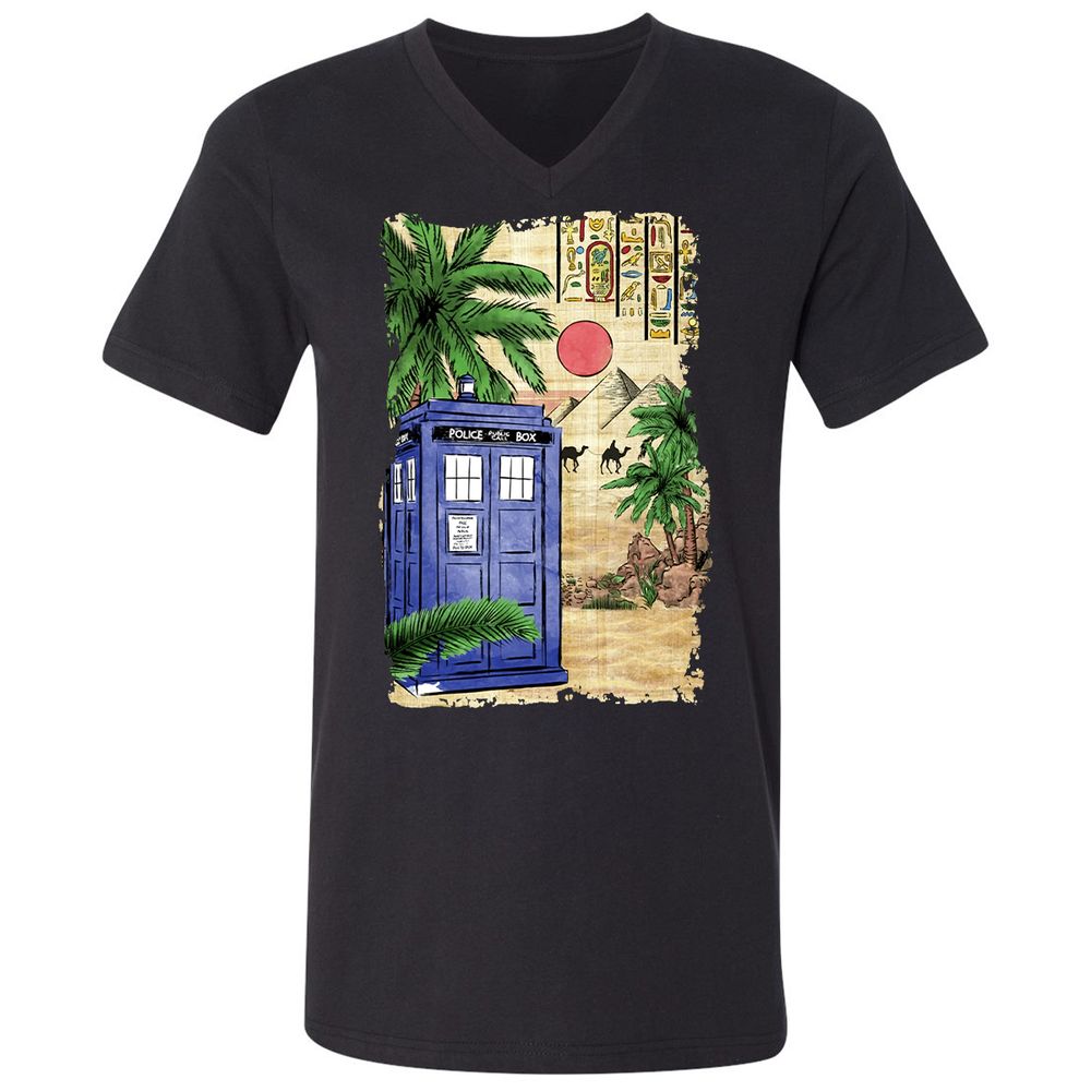 Unisex V-Neck T-Shirt - 5MP4BHL2 - Black - 1