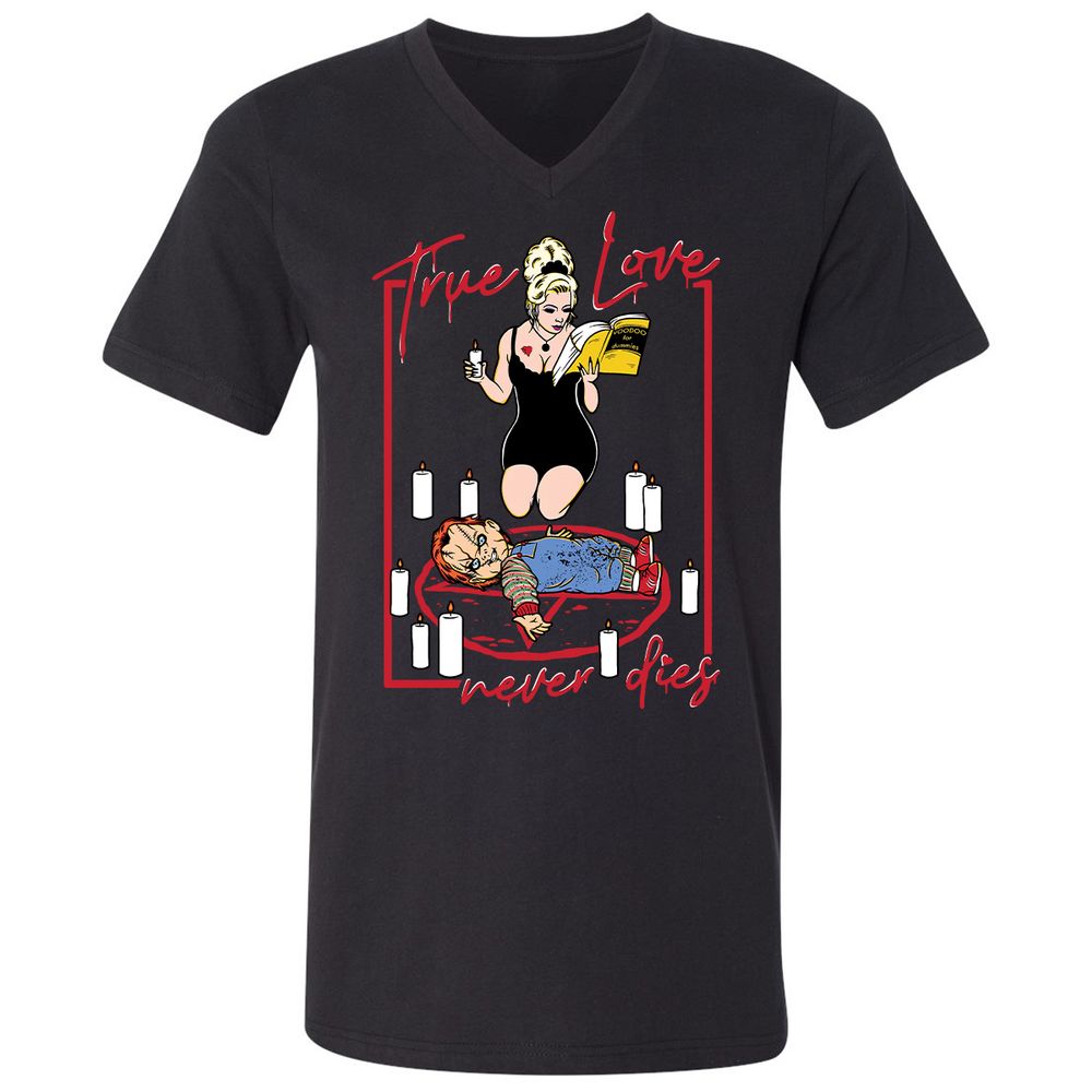 Unisex V-Neck T-Shirt - 2KHUJW56 - Black - 1