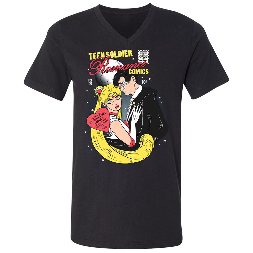 Unisex V-Neck T-Shirt - 93747RWG - Black - 1