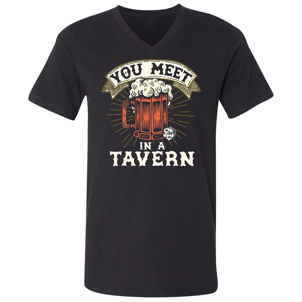 Unisex V-Neck T-Shirt - 8H1WBFBS - Black - 1