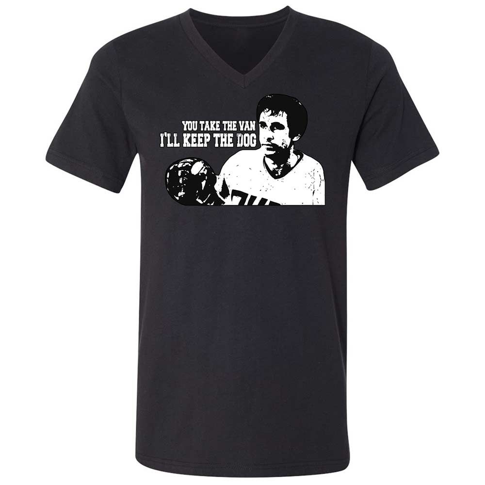 Unisex V-Neck T-Shirt - YB67RA82 - Black - 1