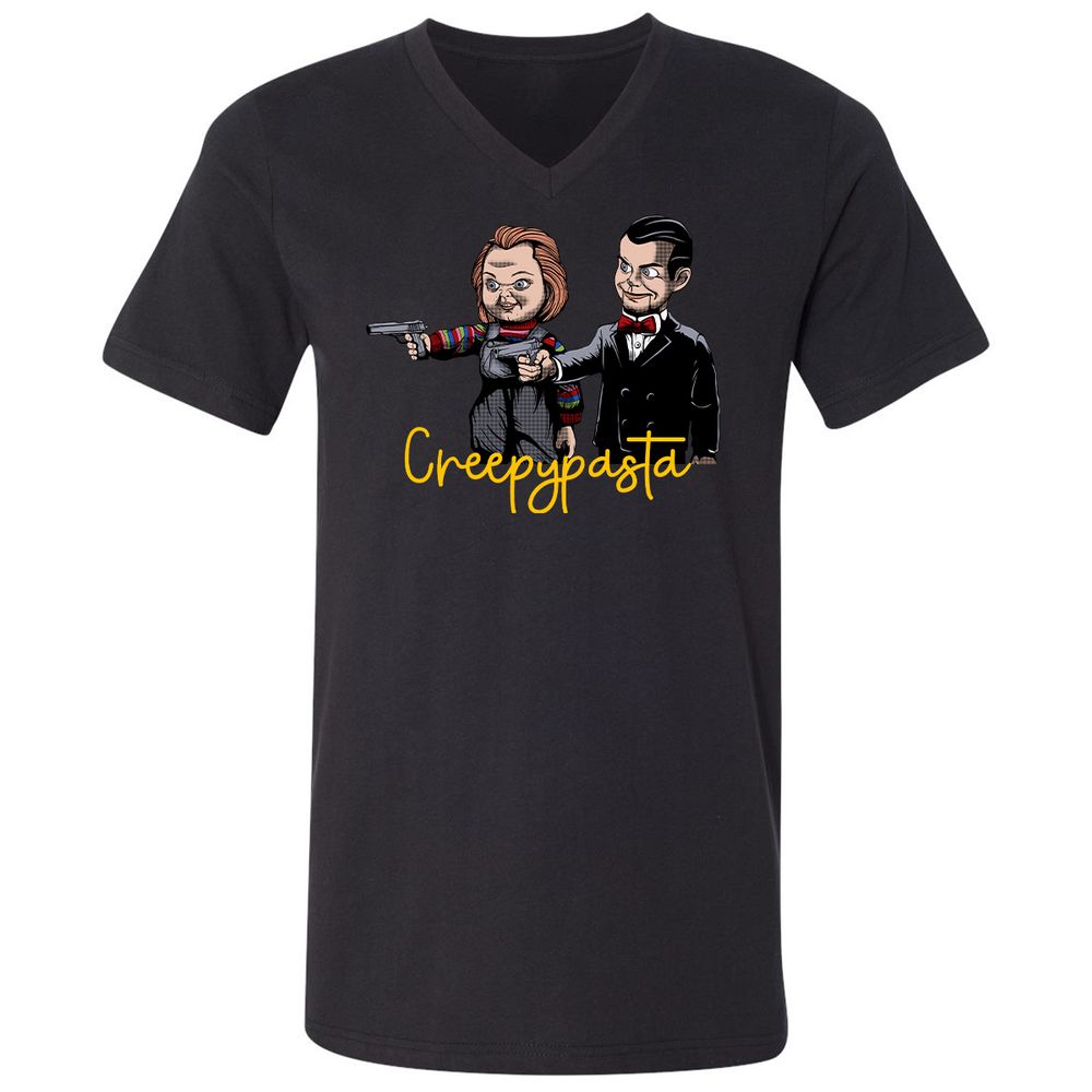 Unisex V-Neck T-Shirt - RMA5GQM2 - Black - 1