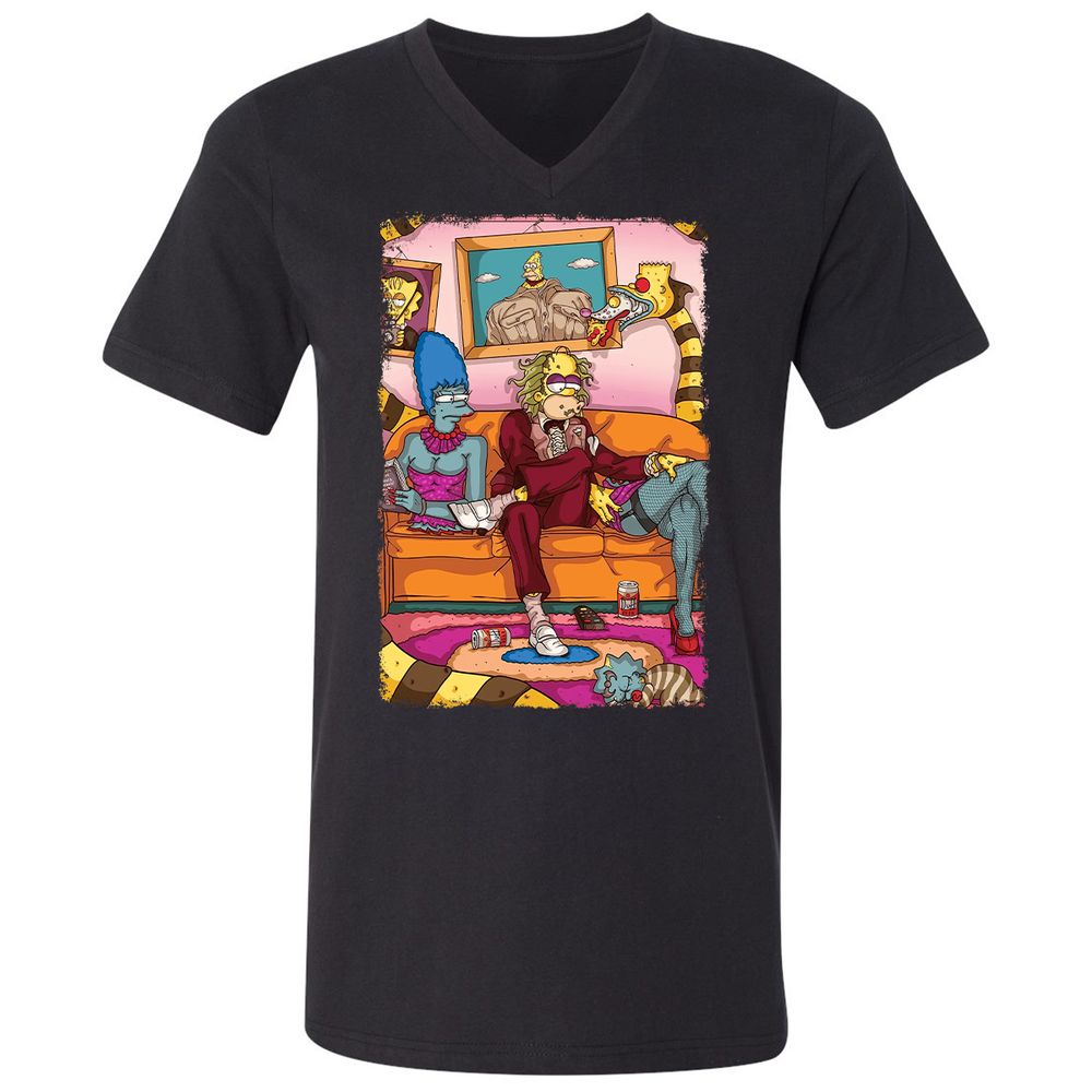 Unisex V-Neck T-Shirt - V9SHEAN2 - Black - 1