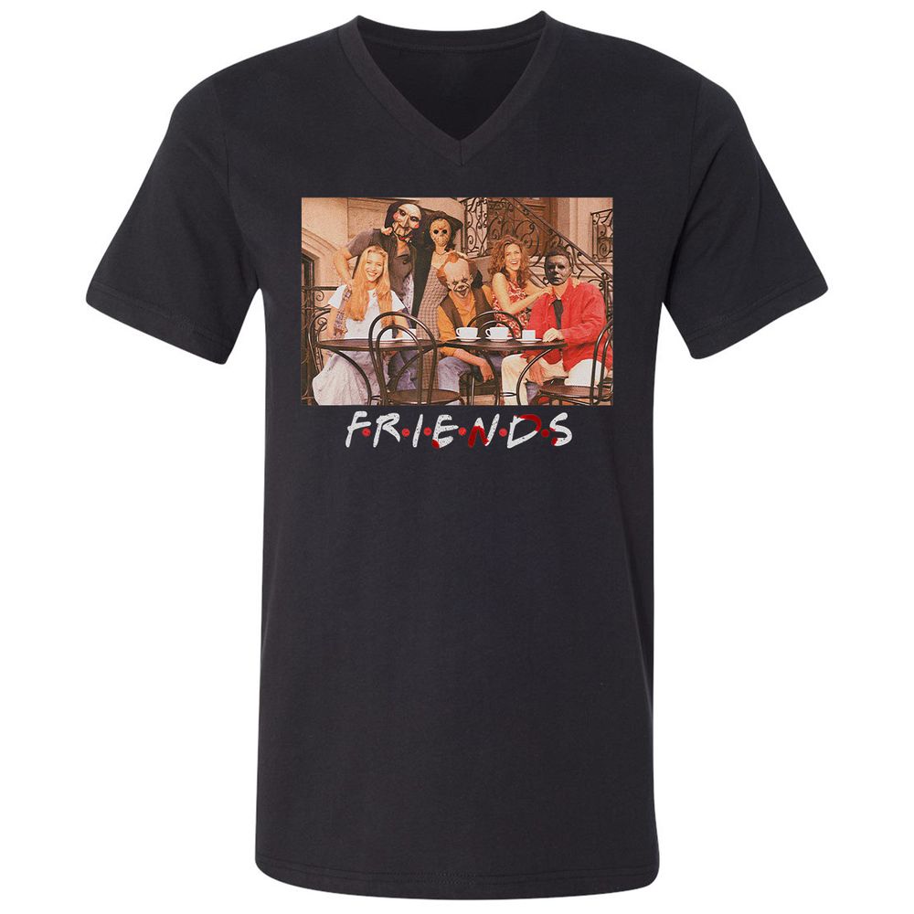 Unisex V-Neck T-Shirt - A5GZC4RV - Black - 1