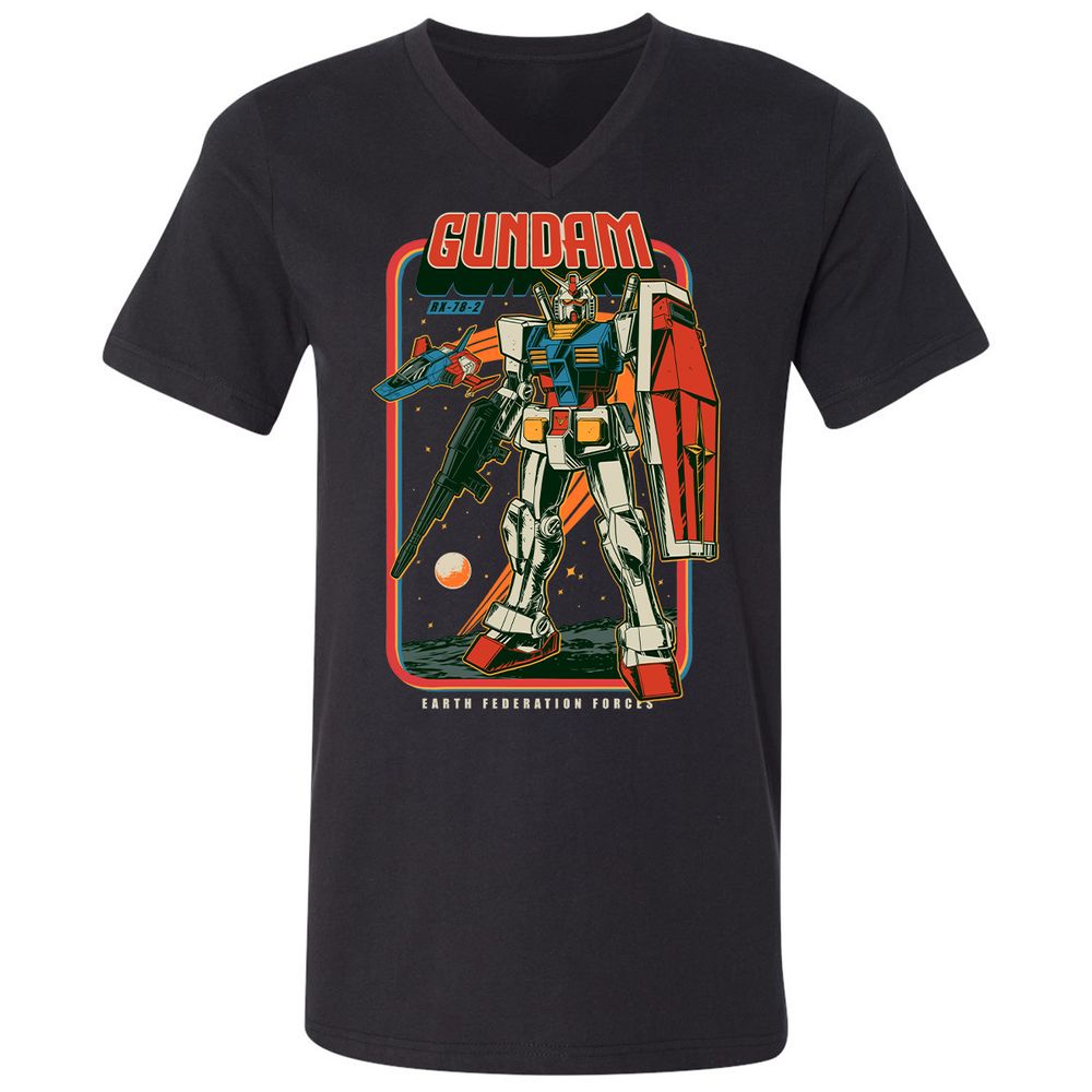 Unisex V-Neck T-Shirt - VGKDKHBZ - Black - 1