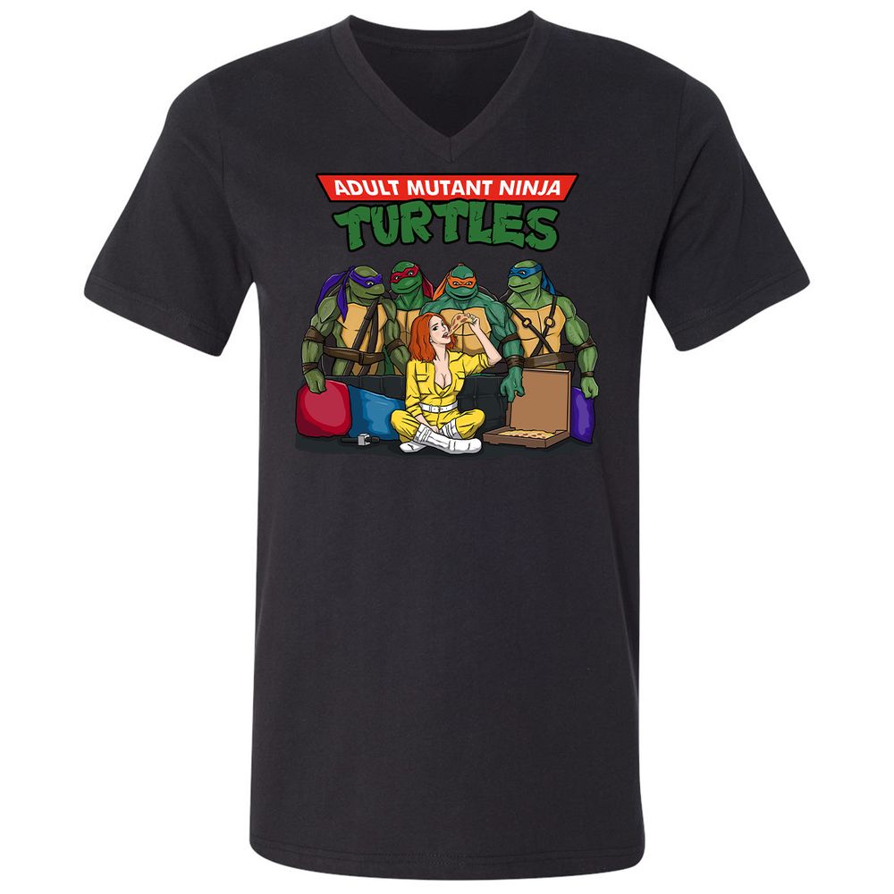 Unisex V-Neck T-Shirt - FBJ6BTTV - Black - 1