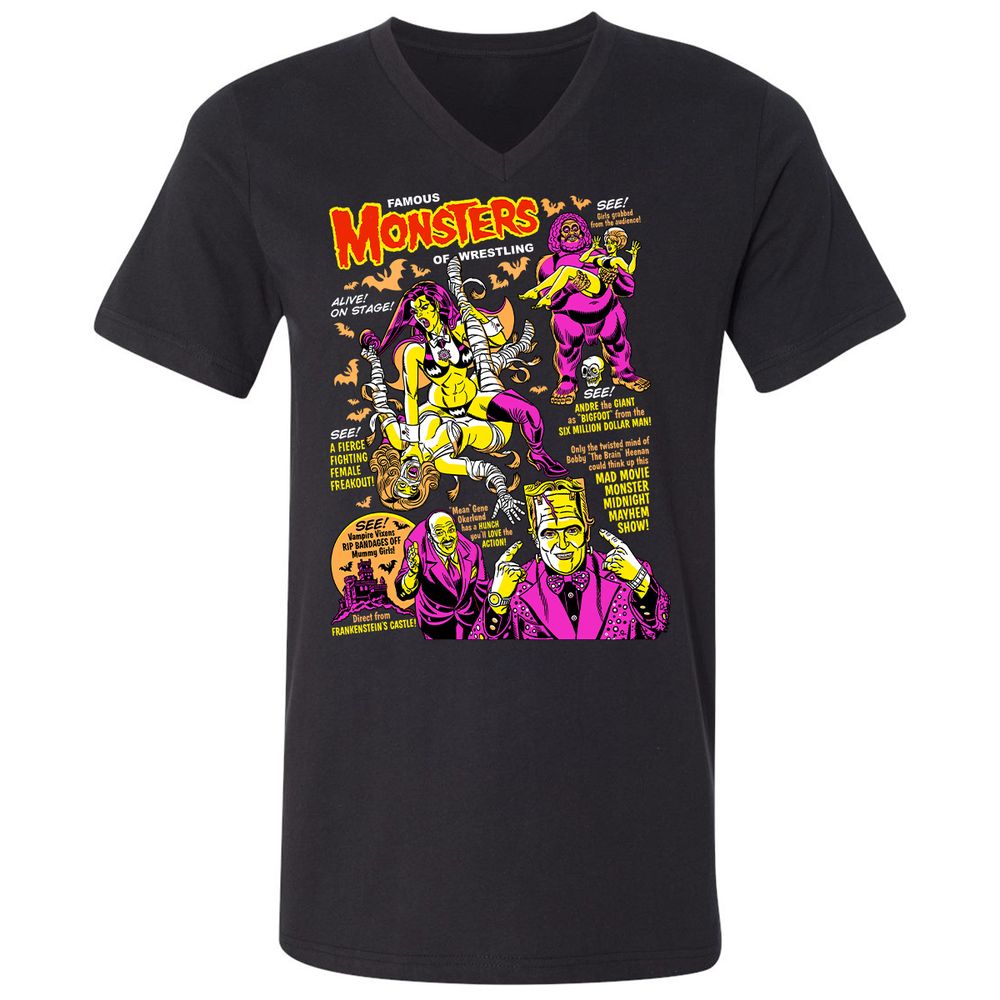 Unisex V-Neck T-Shirt - R3VU4U6T - Black - 1