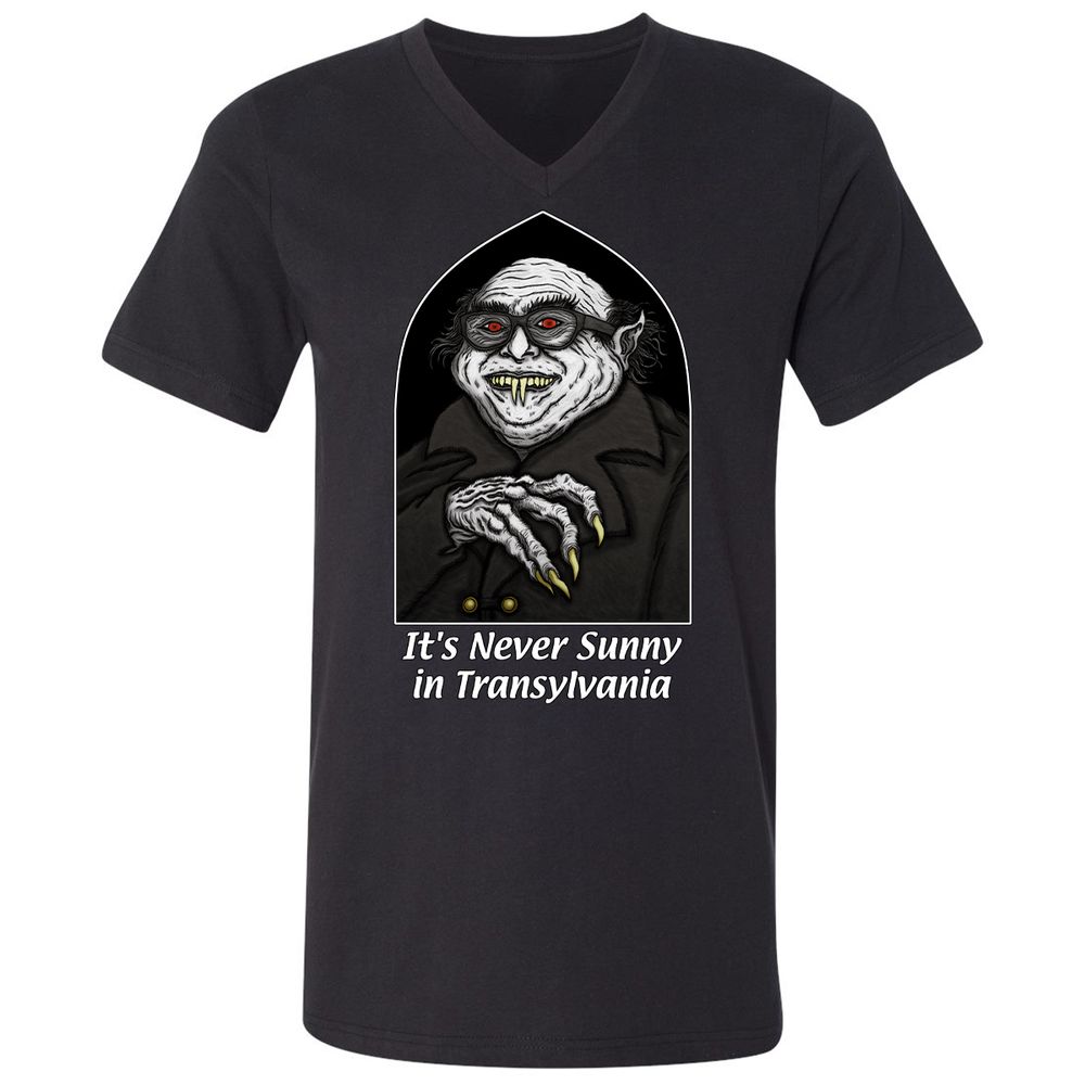 Unisex V-Neck T-Shirt - C1JWRPPX - Black - 1