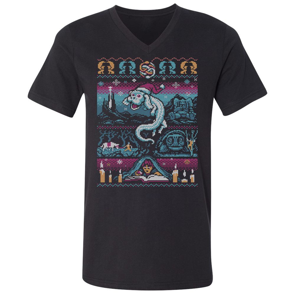 Unisex V-Neck T-Shirt - 9ZKDRY92 - Black - 1