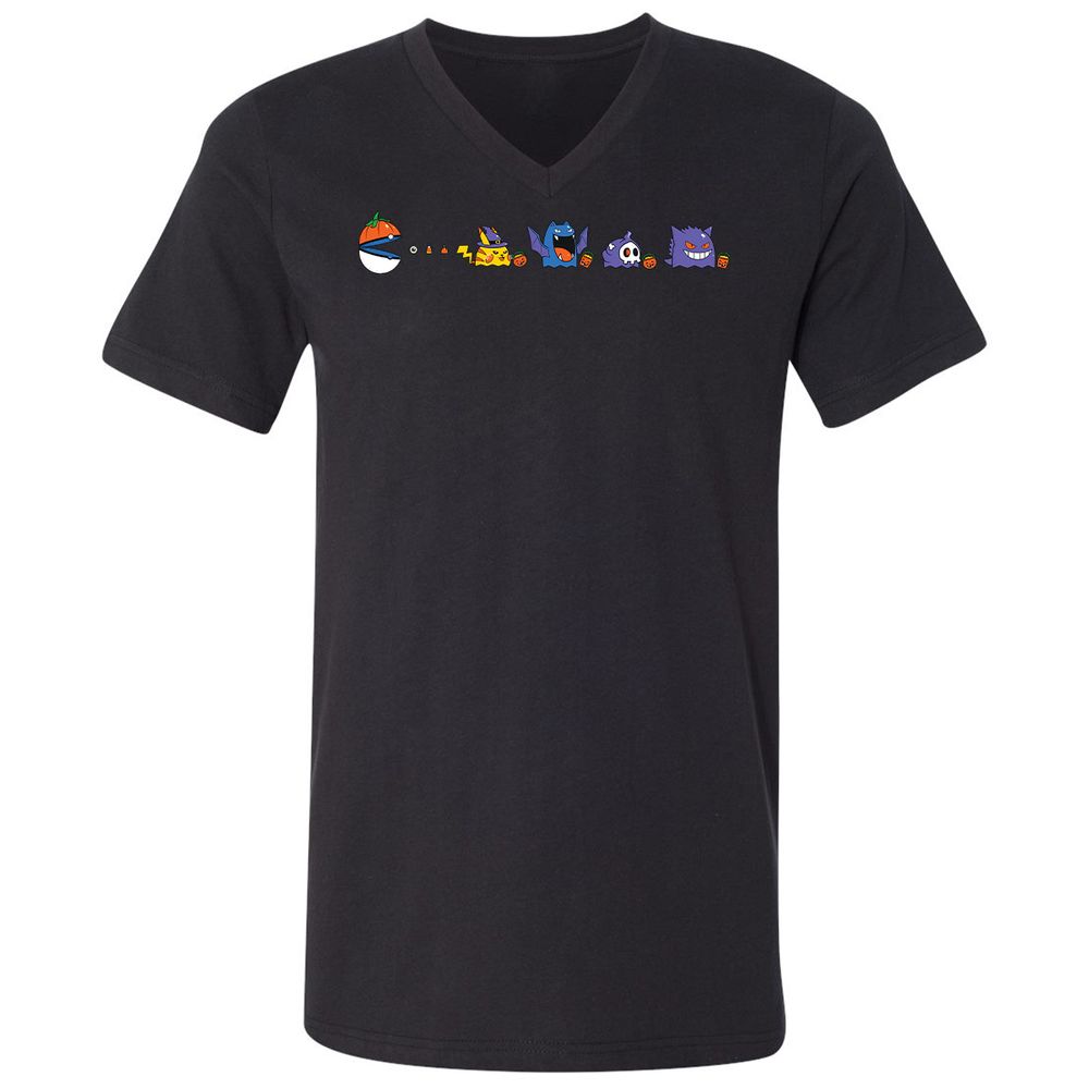 Unisex V-Neck T-Shirt - HGE4X9RS - Black - 1