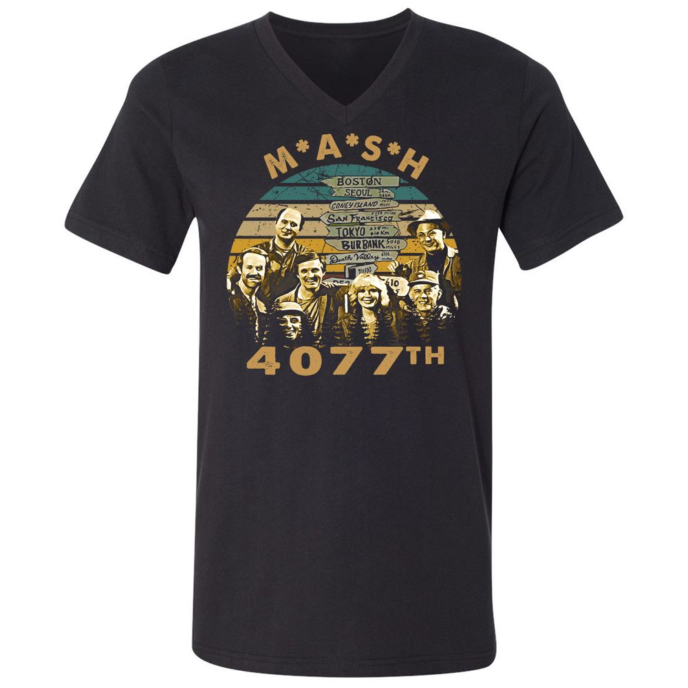 Unisex V-Neck T-Shirt - MB7NHGB7 - Black - 1