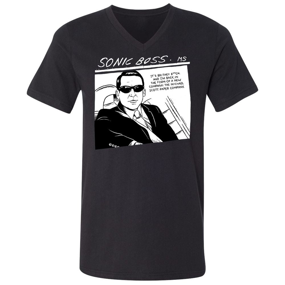 Unisex V-Neck T-Shirt - 864GA42W - Black - 1